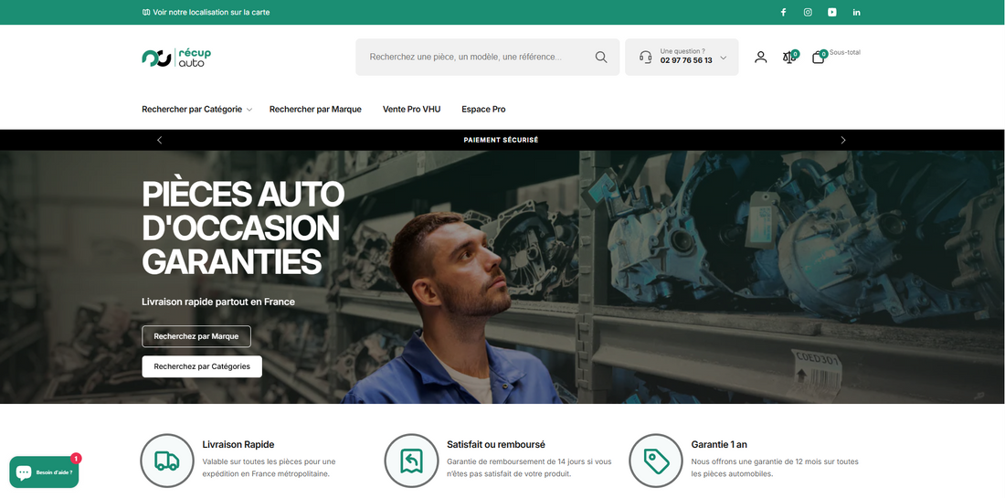 La nouvelle boutique de Récup Auto est en ligne !
